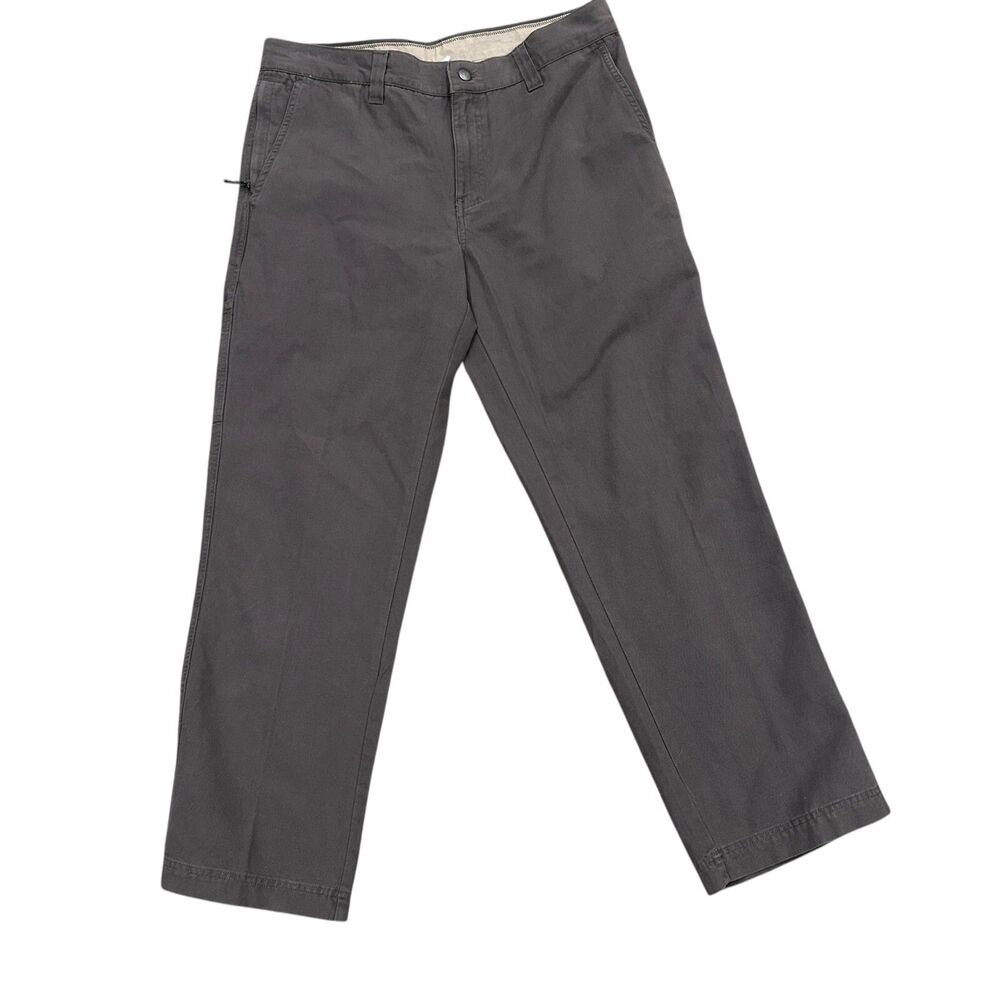 COLUMBIA Peak to Road Utility Pants Mens 34x30 Dark Green Canvas Hiking AM8048